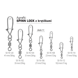 AGRAFKA Z KRĘTLIKIEM DRAGON  SPINN-LOCK N8