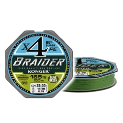 Konger Plecionka Braider X4 Olive Green150m 0,25mm