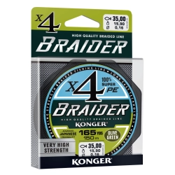 Konger Plecionka Braider X4 Olive Green150m 0,25mm