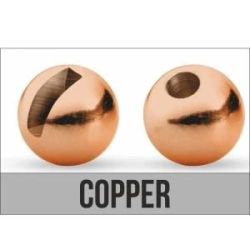 Traper Tungsten bead slotted 3,0mm copper