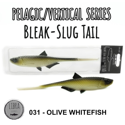 Libra Lures Bleak Slug Tail 8,2" 031 Olive Whitefi