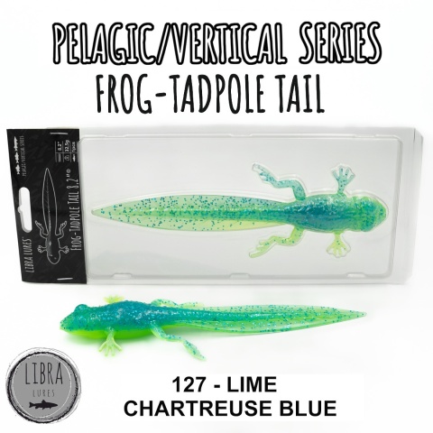 Libra Lures Frog Tadpole Tail 8,2" 127 Lime Chartr