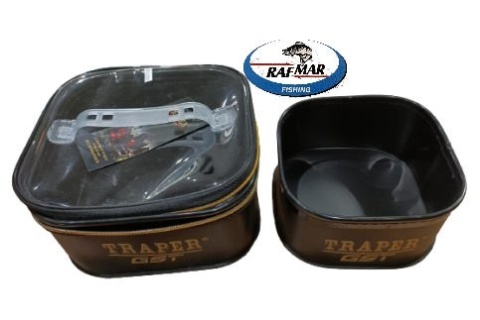 Traper Zestaw Pojemników GST PCV Czarny 18x18x9cm