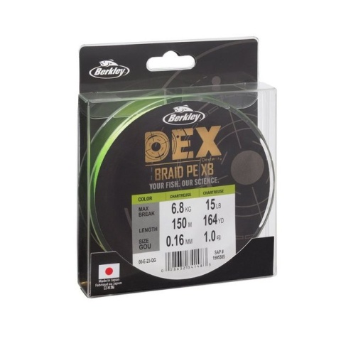 Berkley Plecionka DEX X8 Chartreuse 150m 0,08mm