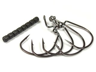 Savage Gear haki offsetowe weedless roz.M (x5)