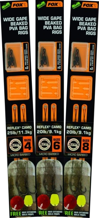 Fox Haki z Przyponem nr6 20lb PVA Rig 2szt