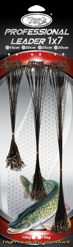 York Przypon 1x7 Komplet 10kg 30cm 60szt Zielony