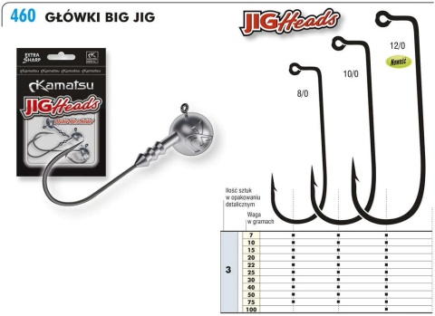 Kamatsu Główka Jigowa Big 8/0-40g op 3szt