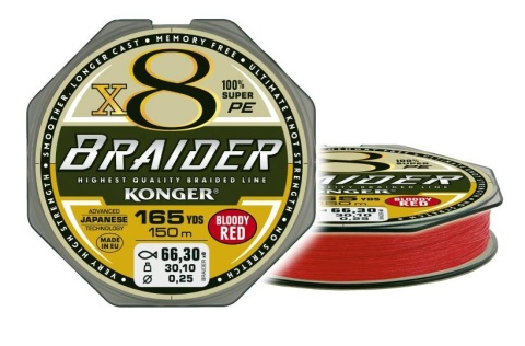 Konger Plecionka X8 Braider Bloody Red 0,12/150m