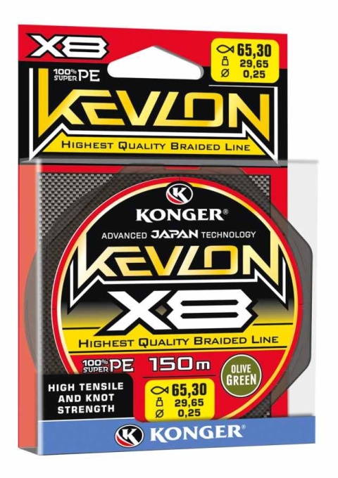 Konger Plecionka X8 Kevlon Olive Green 0,12/150
