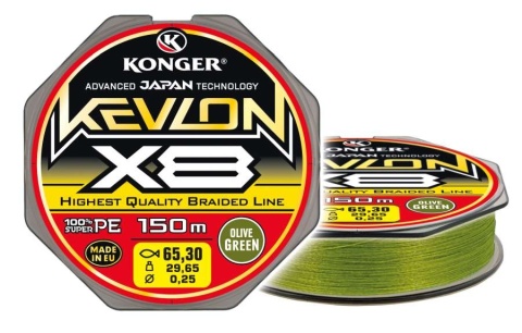 Konger Plecionka X8 Kevlon Olive Green 0,14/150
