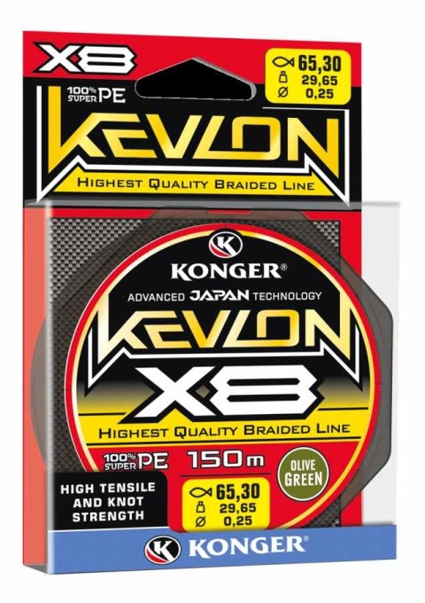Konger Plecionka X8 Kevlon Olive Green 0,25/150