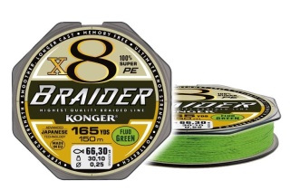 Konger Plecionka Braider X8 Lime Green 150m 0,08mm