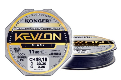 Konger Plecionka Kevlon Black X 4 0.16mm 10m