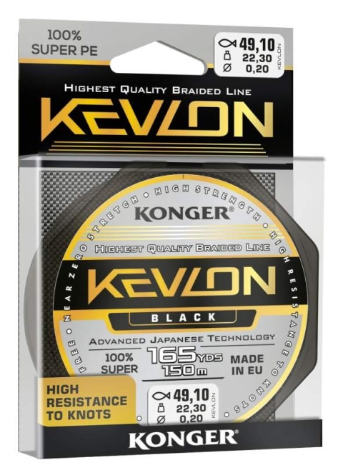 Konger Plecionka Kevlon Black X 4 0.25mm 10m