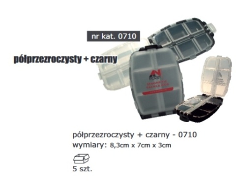 Anplast Pudełko z Magnesem Półprzezroczysty+Czarny