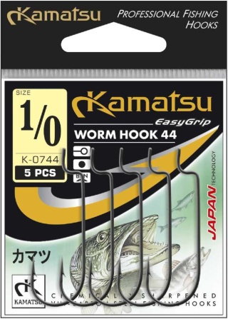 Kamatsu Haki Worm Hook 44 3/0 BLNO