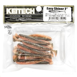 Keitech Easy Shiner 2" 12szt Green Pumpkin Orange