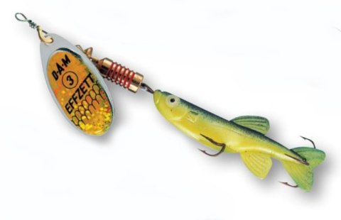 Dam Effzett Obrotówka Minnow Spinner z Gumową Rybą