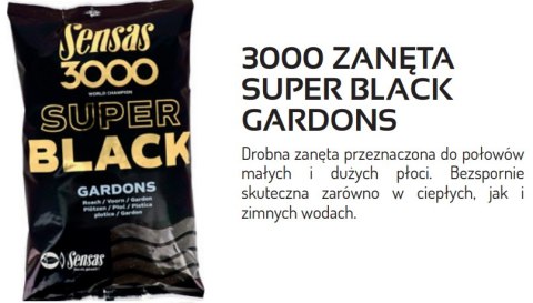 Sensas Zanęta 3000 Super Black Gardons 1kg