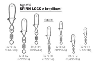 Dragon Agrafka z Krętlikiem Spinn Lock 8