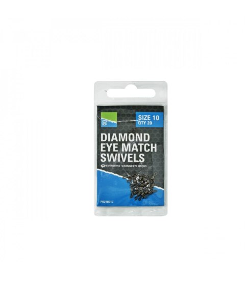 Preston Krętlik Diamond Eye Match Swivels #10 20pc