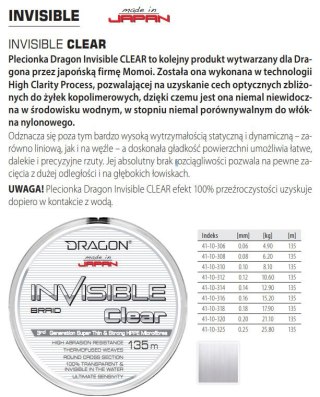 Dragon Plecionka Invisible Clear 0,12mm 135m