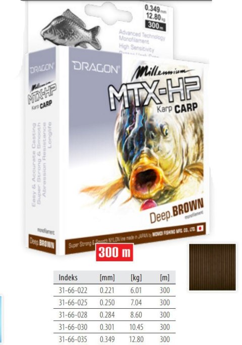 Dragon Żyłka MTX-HP Milenium Karp 0.284mm 300m