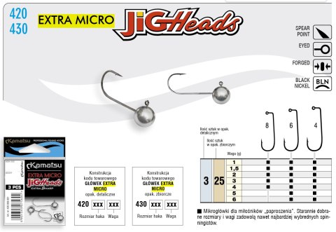 Kamatsu Główka Jigowa Extra Micro 8-3G op 3szt