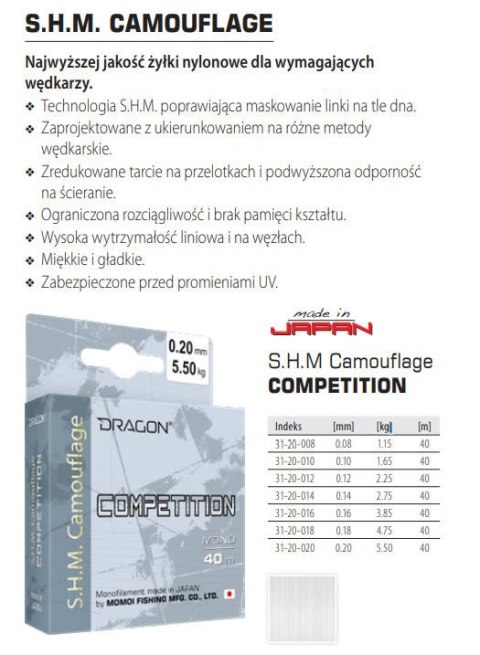 Żyłka Dragon Competition Camuflage 0.12mm 40m