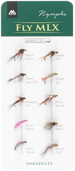 Mikado Sztuczne Muchy Nimfy Bezzadziorowe H. 10szt